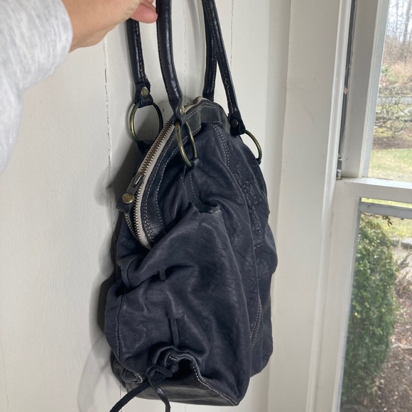 Collection Privee Black Leather Bag Italy NWOT deconstructed Antwerp 7 - Picture 2 of 13